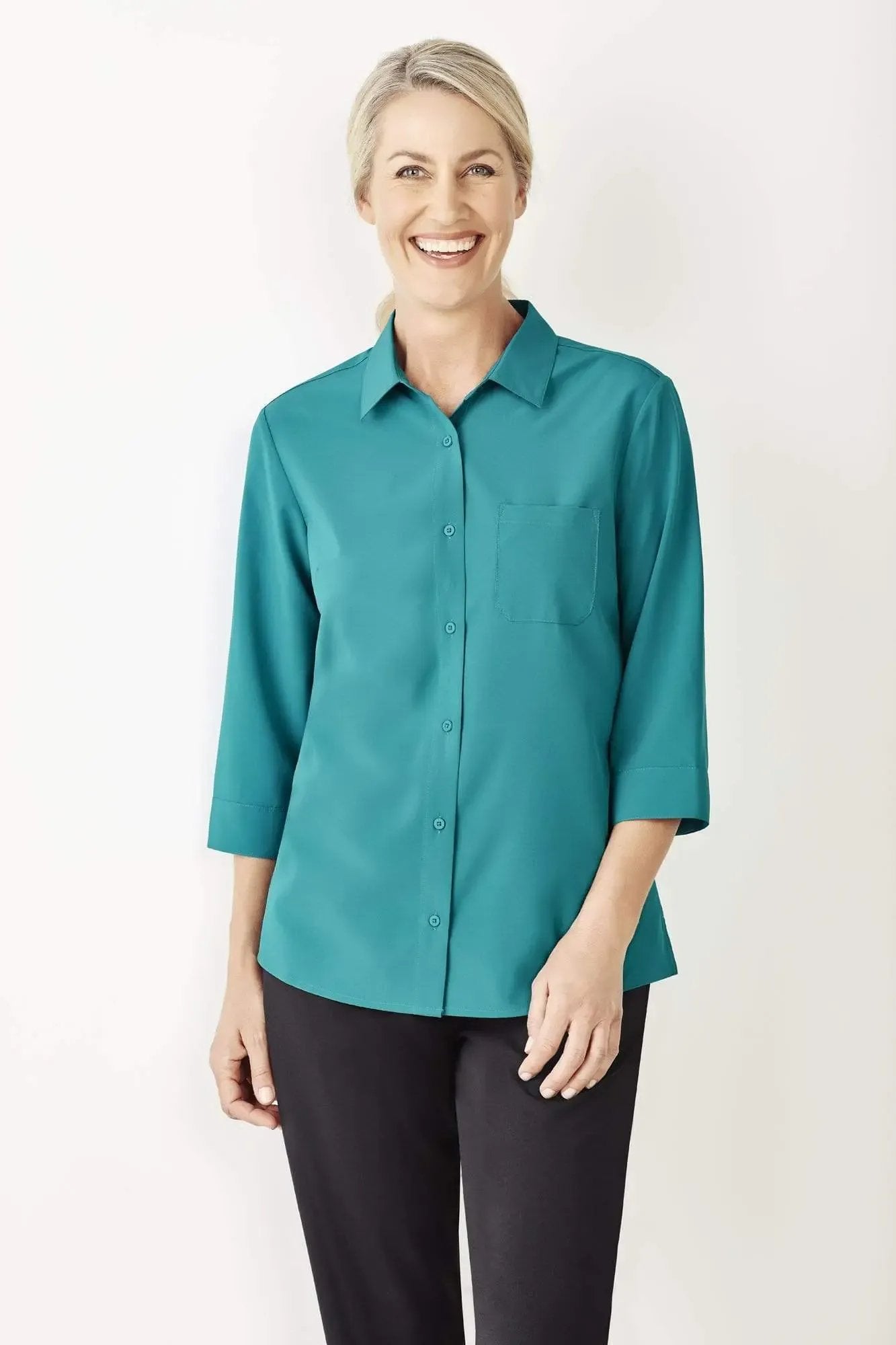 BizCare Women's Easy Stretch 3/4 Sleeve Shirt CS951LT
